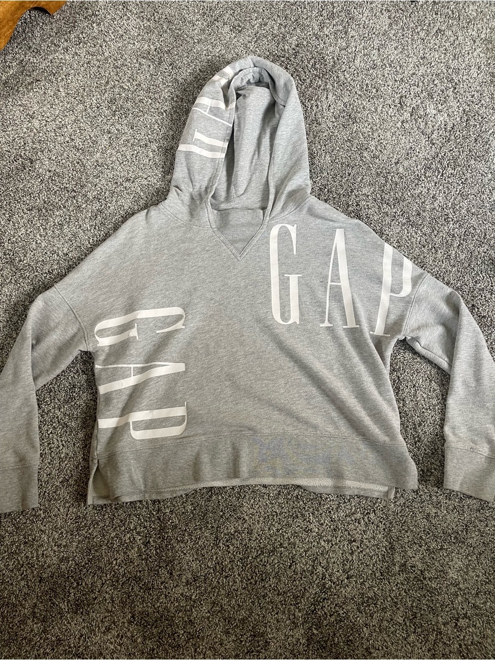 GAP Light Gray Oversized Logo Hoodie